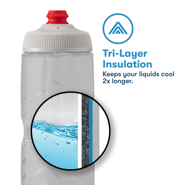 Polar Bottle Breakaway Insulated Water Bottle - 24oz - Tartan - BONFIRE  RED/ORANGE